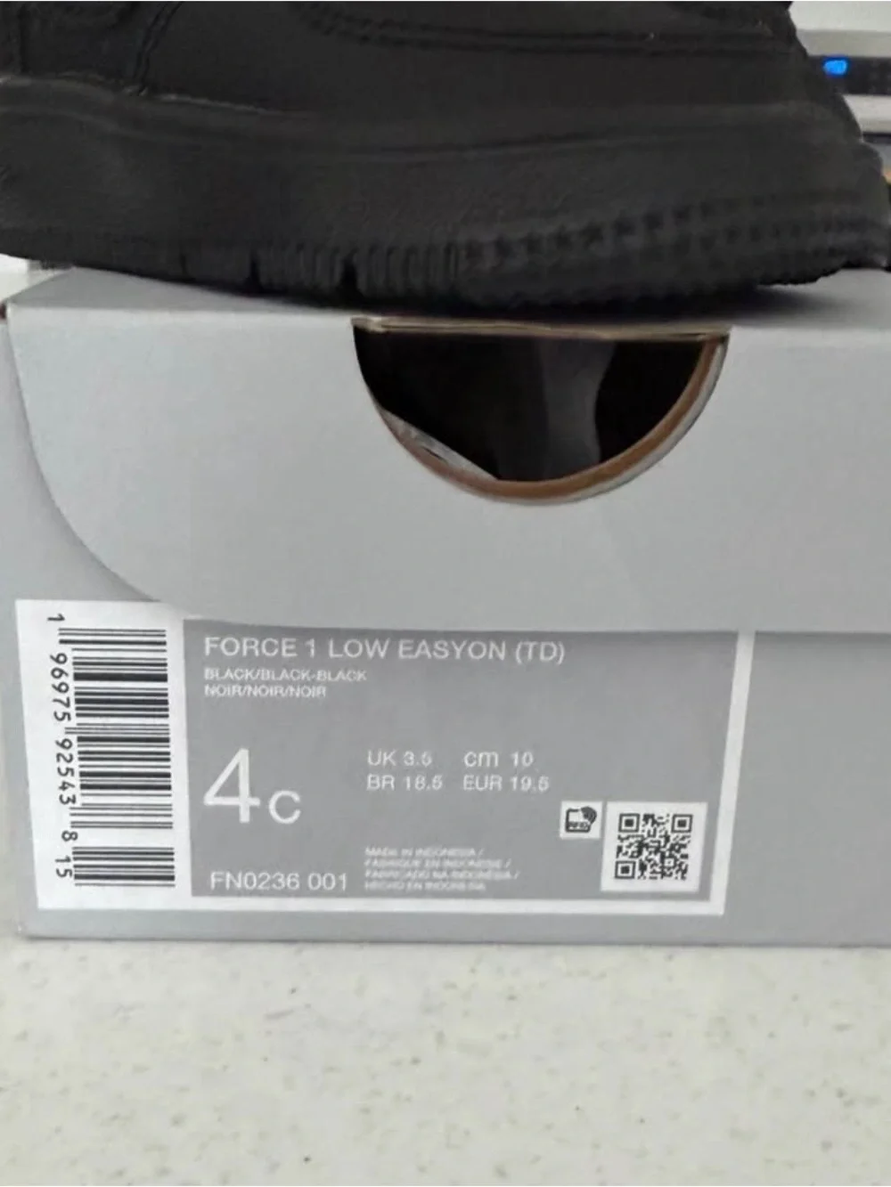 Nike Force 1 Low EasyOn Toddler Black Low-Top Sneakers